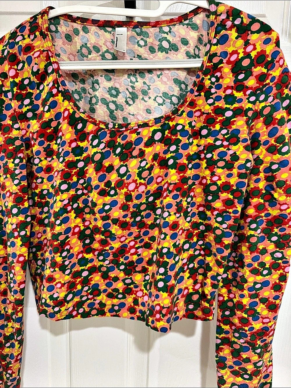 American Apparel Floral Crop Top Multicolor Size Large